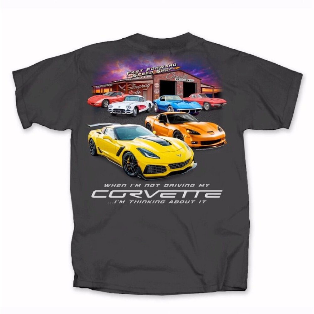 Chevy Chevrolet Corvette Not Driving Thinking About It Short Sleeve Shirt - NEW